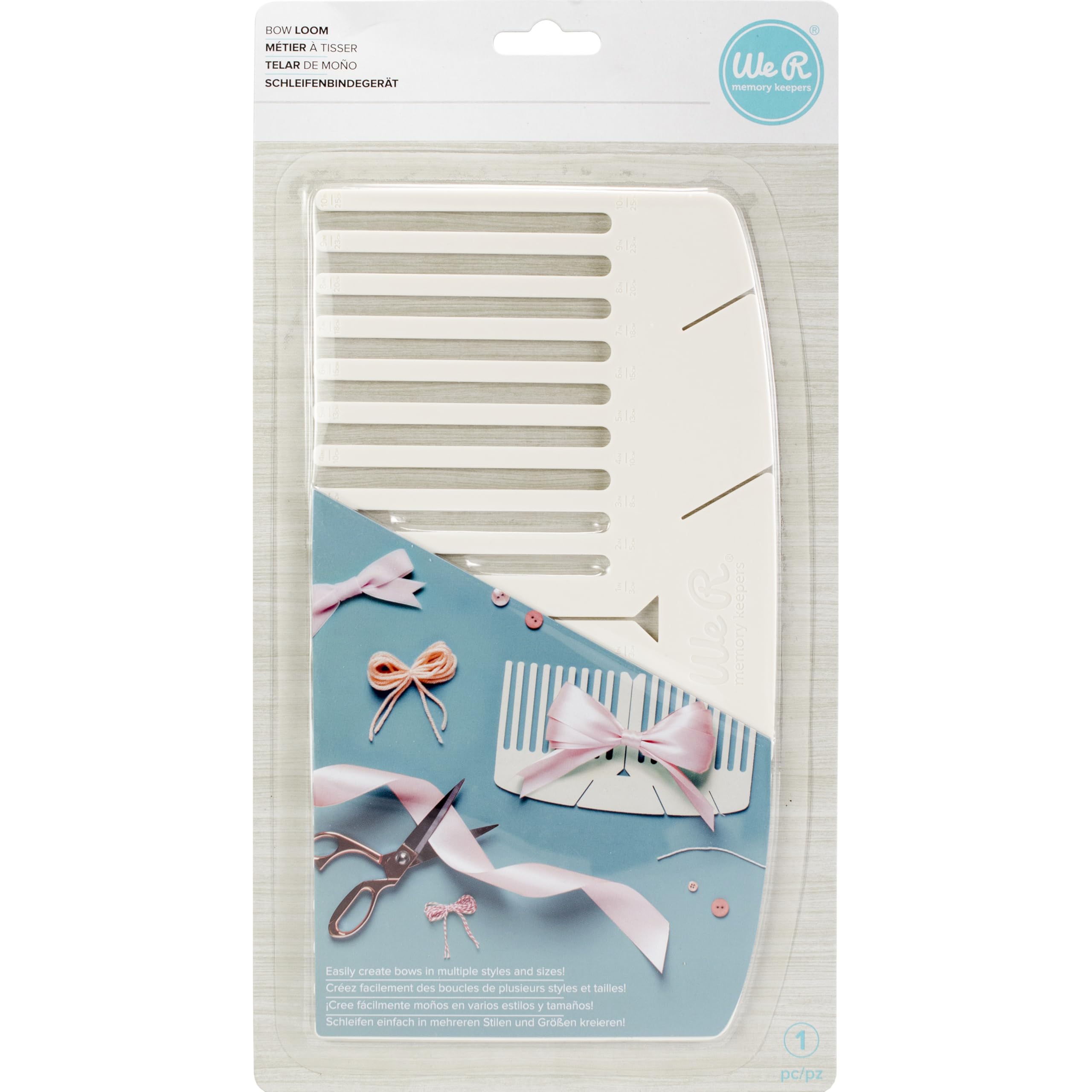 We R Makers Bow Loom - Tool for Satin Ribbon, Organza & More up to 3" - Decoration for Gifts, Parties, Weddings & Events