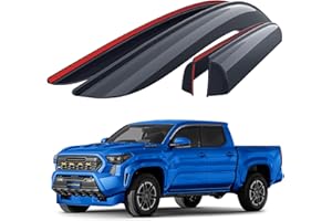 Goodyear Shatterproof Window Deflectors for Toyota Tacoma Double Cab 2024-2026, Tape-on Rain Guards, Window Visors, Vent Defl