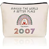 Girlly 19th Birthday Makeup Bag For Teen Girls Gifts: Cute Cosmetic & Toiletry Pouch For Her,Sister, Nieces, Girlfriends, Friends, Daughters .Ideal Inspirational Gift For Birthday, Travel.