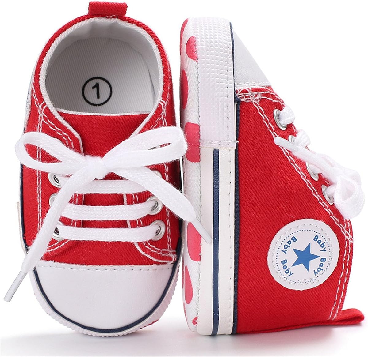  | ENERCAKE Baby Boys Girls Shoes Toddler High-Top Ankle Canvas Infant Sneakers Soft Sole Newborn First Walkers Crib Shoes | Sneakers
