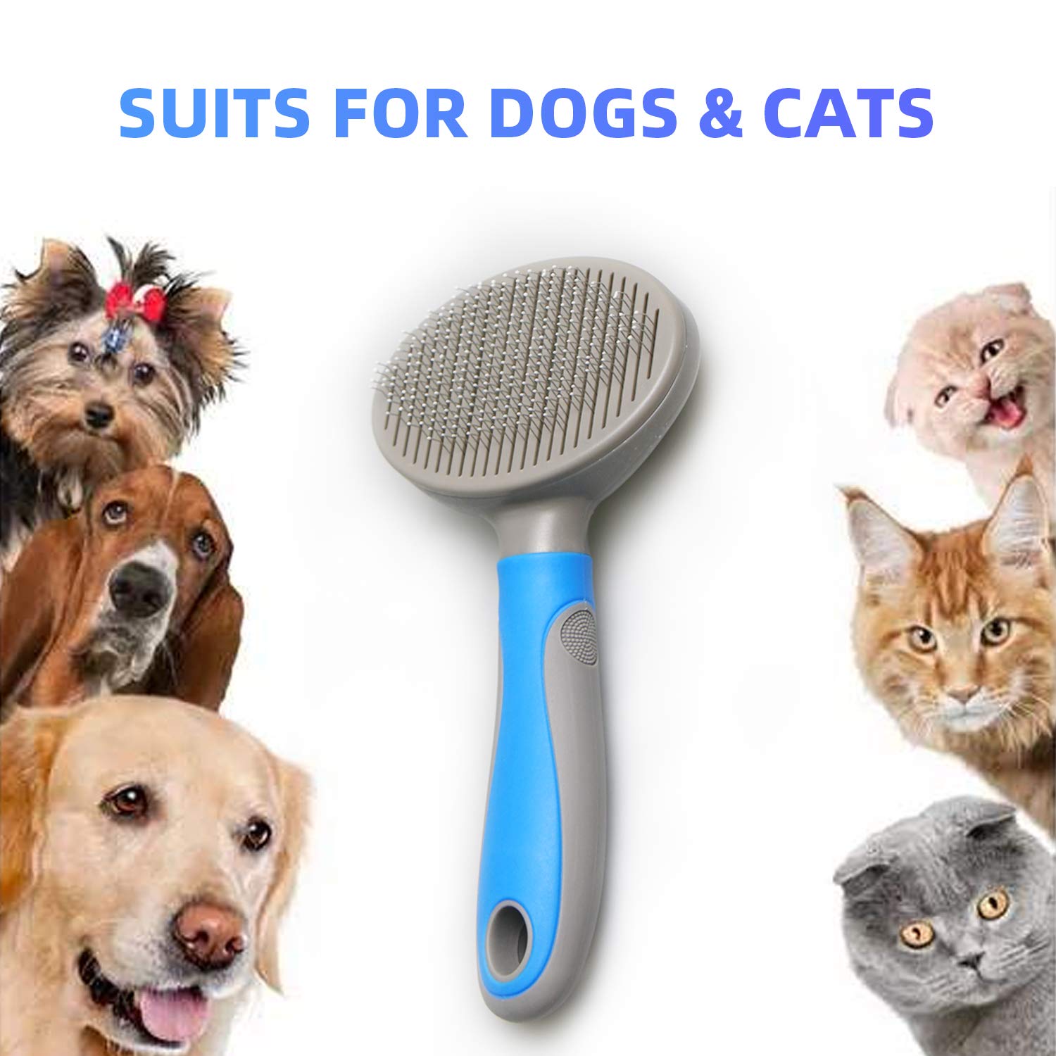 Dog Hair Brush Self Clean Pet Slicker Brush Puppy Shedding Grooming Tool Ergonomic Hair Remover for Dogs Long Hair Cats Easter Gift: Beauty