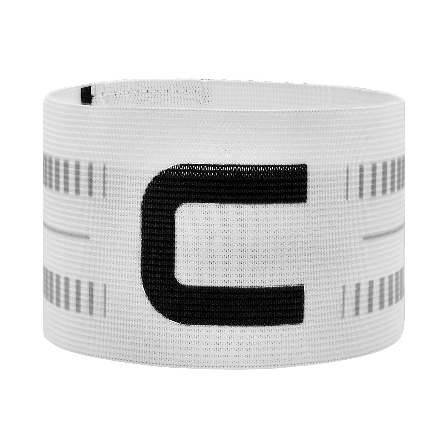Mezeic Captain Armband, Unisex C Captain Armbands Soccer Adjustable Football Player Captain's Arm Bands Sport Team Training for Youth and Adult - White