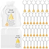 Kigley 30 Sets Inspirational Cheese Keychain Bulk Mini Positive Cheese Gifts Resin Cute Realistic with Funny Card Organza Bag Emotional Support Gift for Valentines Employee Coworker Teacher Team