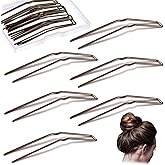 Waydress 36 Pieces U Shaped Hair Pins for Buns Bobby Pins for Women Thick Long Curly Hair Metal U Pin French Hairpin for Updo Bun Bobby Hairpins for Lady (3 Inches, Brown)