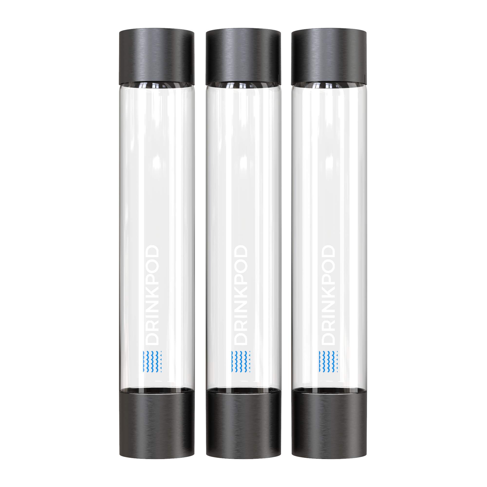 Fizzpod Sparkling Water Maker Soda Maker Infused Fruits Soda Maker Machine for Carbonating with 1L Carbonating Bottle, Seltzer Fizzy Water Maker, Includes 3 x 1l Carbonating Bottle Compatible with 60L