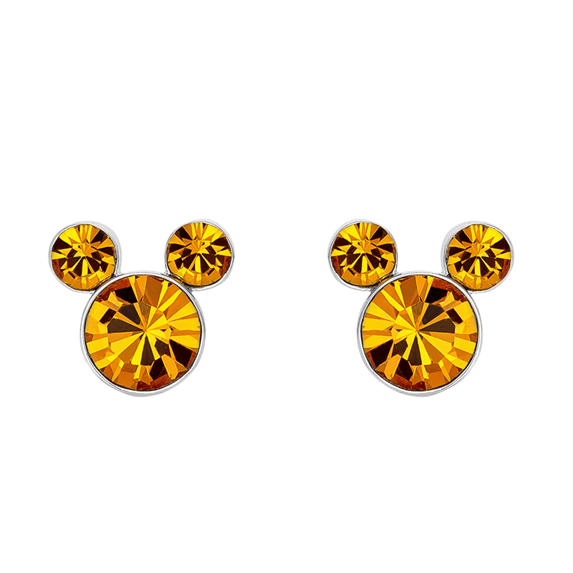 Mickey Mouse Yellow Birthstone Silver Earrings EF00357SNOVL.PH