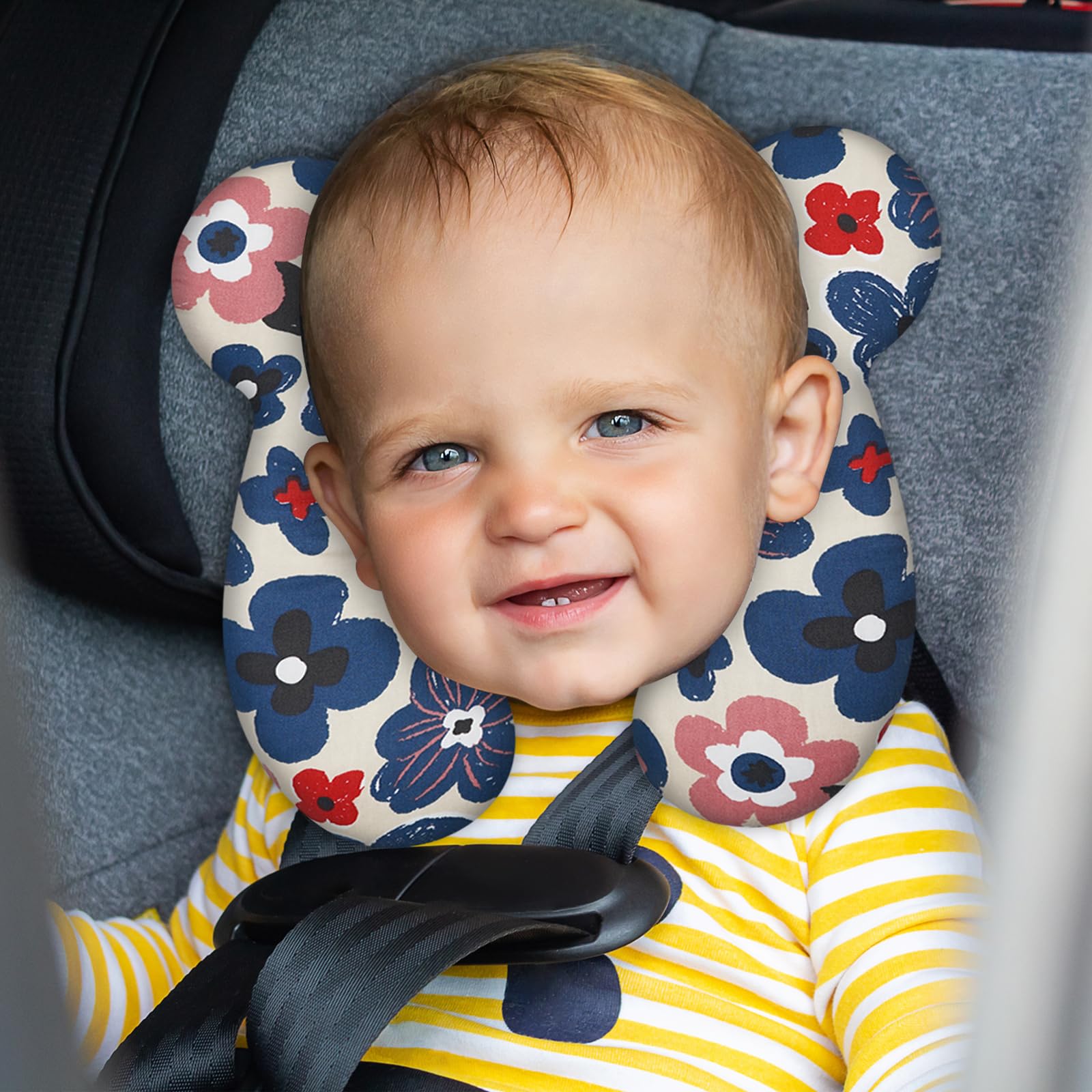 Baby Travel Pillow, Infant Kid's Cushion Soft and Skin Friendly for Car Seat, Pushchair and Stroller (Style D)