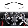 Daeiclru Car Steering Wheel Cover Trim Compatible with Jaguar F-Pace F-Type XF XF XFL 2016-2019, Steering Wheel Decoration Frame Accessories (Carbon Fiber Pattern)