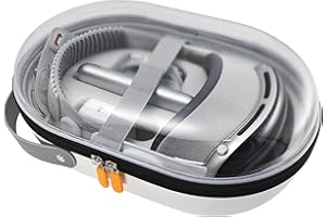 AWINNER Hard Carrying Case Compatible for Apple Vision Pro, Accessories VR Headset with Elite Strap, Ultra-Sleek Design for Travel (Transparent)