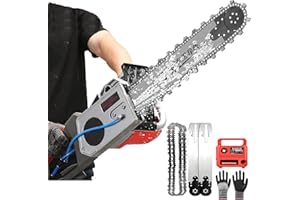 Concrete Chainsaw, Industrial Concrete Cutting Equipment with Water Pump, 2 Chains, and 2 Guide Bars for Granite, Concrete, a