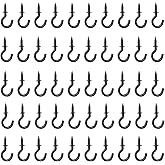 Jamiikury 50pcs 1/2 Inch Cup Hooks - Black, Nickel Plated Metal Screw-in Ceiling Hooks