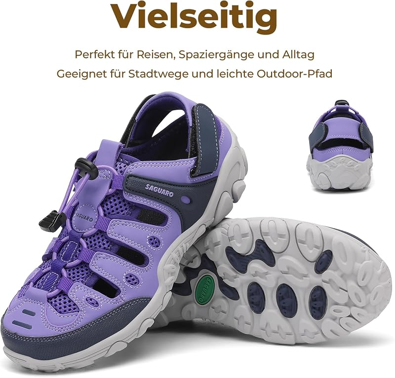 Trekkingsandalen Damen Leicht Atmungsaktiv, Violett 37