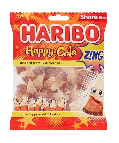 HARIBO HAPPY COLA ZING SHARE SIZE BAG POUCH 140G
