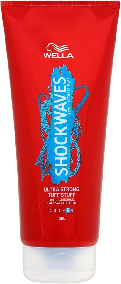 6 x Wella Shock Waves Strong Tuff Stuff Gel Hair Styling Hold Multipack