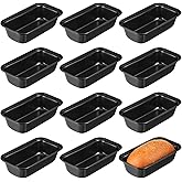 Qulkws 12 Pcs Mini Loaf Pan for Baking Bread, 6.1 x 3.3 x 2.1 Inches Non Stick Small Banana Bread Tins Carbon Steel Meatloaf Pan for Oven and Baking