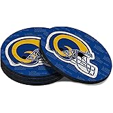 Malogtan Coasters for Drinks,Cup Coasters Set of 4 for Tabletop,Coffee Table,Blue Yellow Design Drinking Coaster for Sport Football Fans,4 Inches Non-Slip Rubber Base