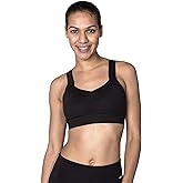 Handful Women's Y-Back Maximum Support Racerback Sports Bra with Removable Pads, Wire Free Yoga Bra