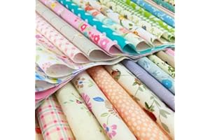 flic-flac Quilting Fabric Squares 100% Cotton Precut Quilt Sewing Floral Fabrics for Craft DIY (6 x 6 inches, 120pcs)