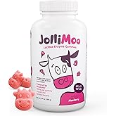 JolliMoo Lactase Enzyme Gummies 9000+ FCC 60 Count – Digestive Enzyme Supplement for Dairy Foods, Chewable Lactase Support, Vegan, Kosher, Made in USA | Moozyme™