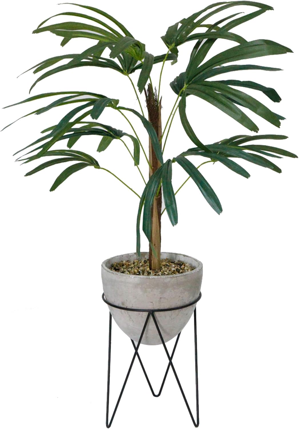 artificial plants unlimited competitor on Flora Bunda Artificial Plant Tree 40 Tall Artificial Switch Cane Palm In 8 Inch Cement Planter On Metal Stand Grey Home Kitchen Amazon Com
