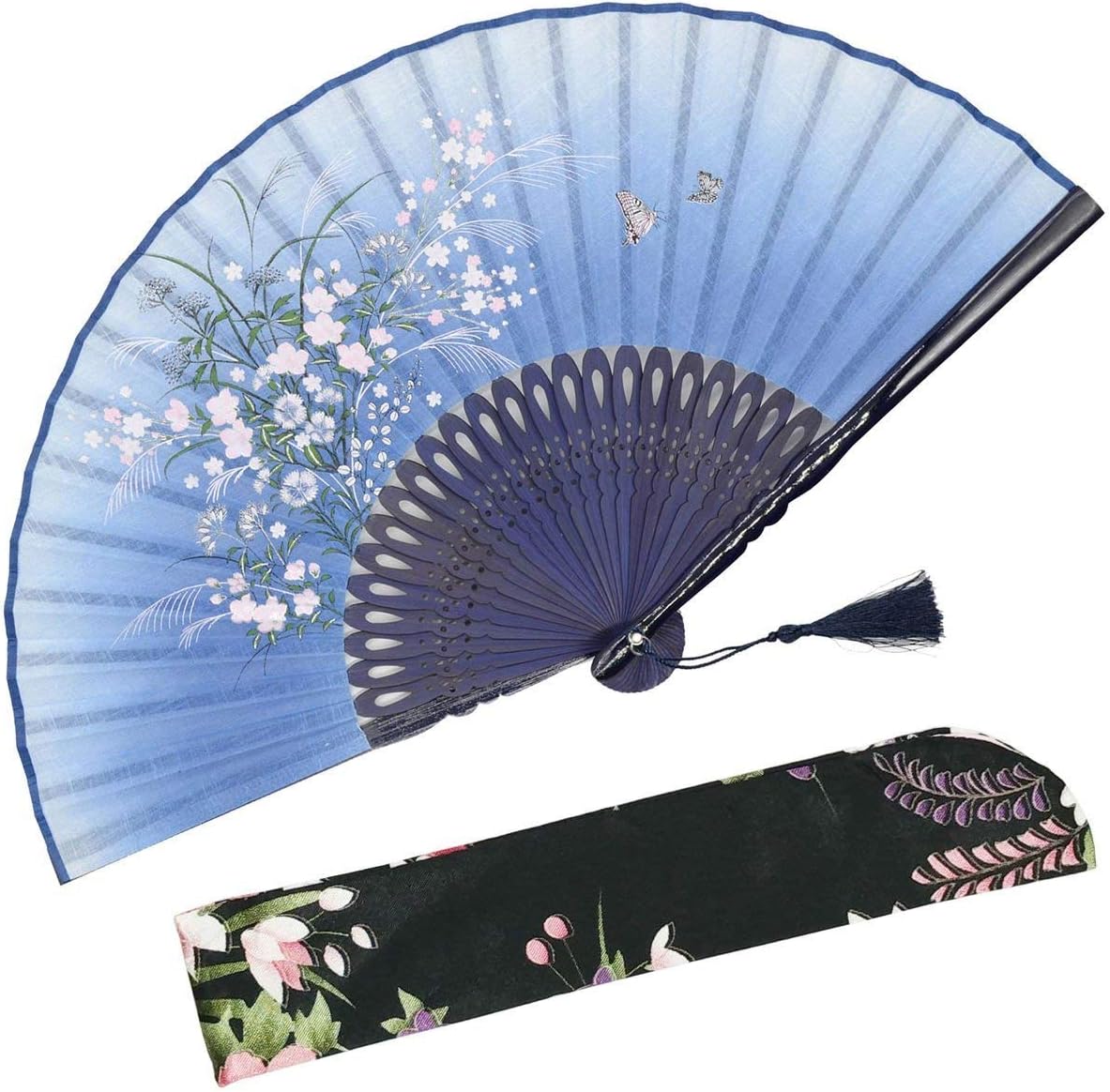 Linen Hand Held Folding Fans 8.27"(21cm) Women Hand Held Folding Fans
