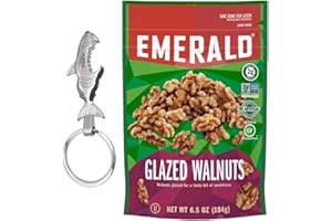 MOOFIN Glazed Walnuts 6.5 Ounce for a Tasty bit of Sweetness Bundle with Stainless Steel Metal bottle opener keychain [Pack of 1]