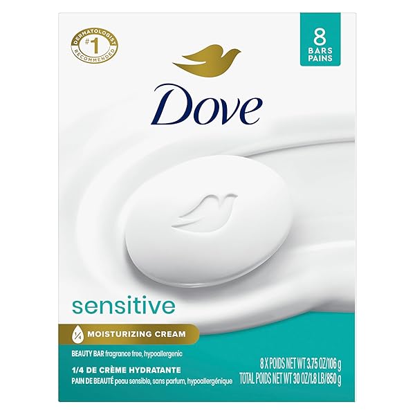 DOVE BEAUTY BAR SOAP SENSITIVE, 8 BARS FOR...