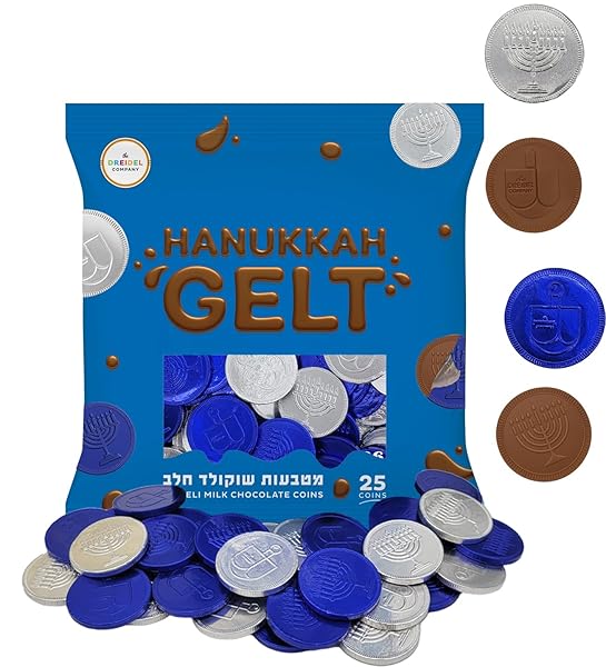 THE DREIDEL COMPANY 25-PACK BLUE & SILVER HANUKKAH...