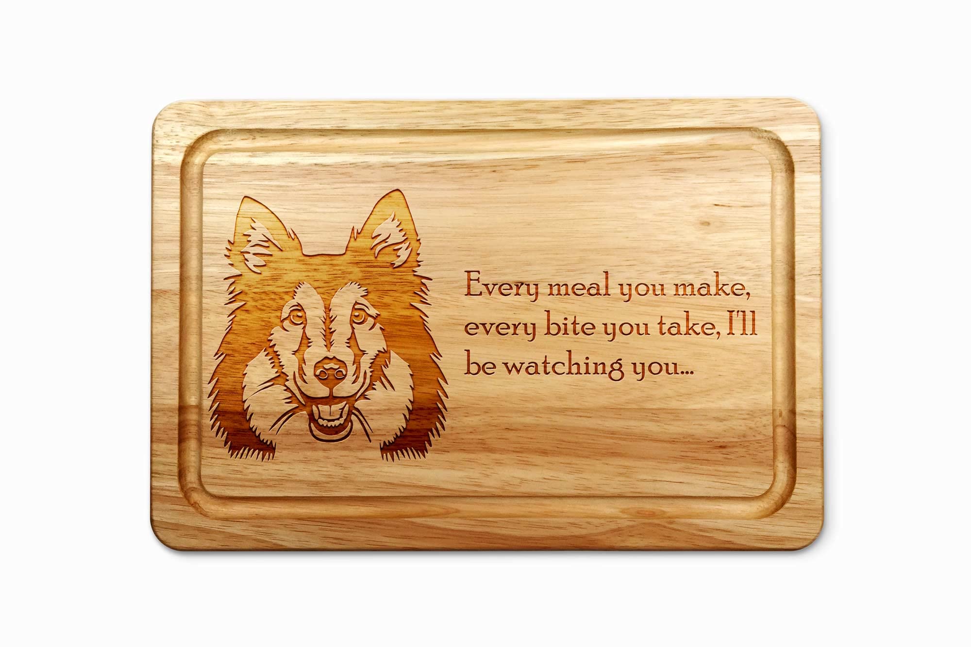 Personalised Store Shetland Sheepdog (Sheltie) Wooden Chopping Board 30 x 20 cm