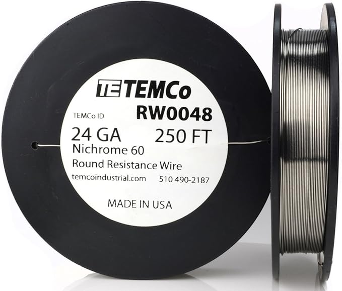 TEMCo Nichrome 60 series wire 24 Gauge 250 Ft Resistance AWG ga