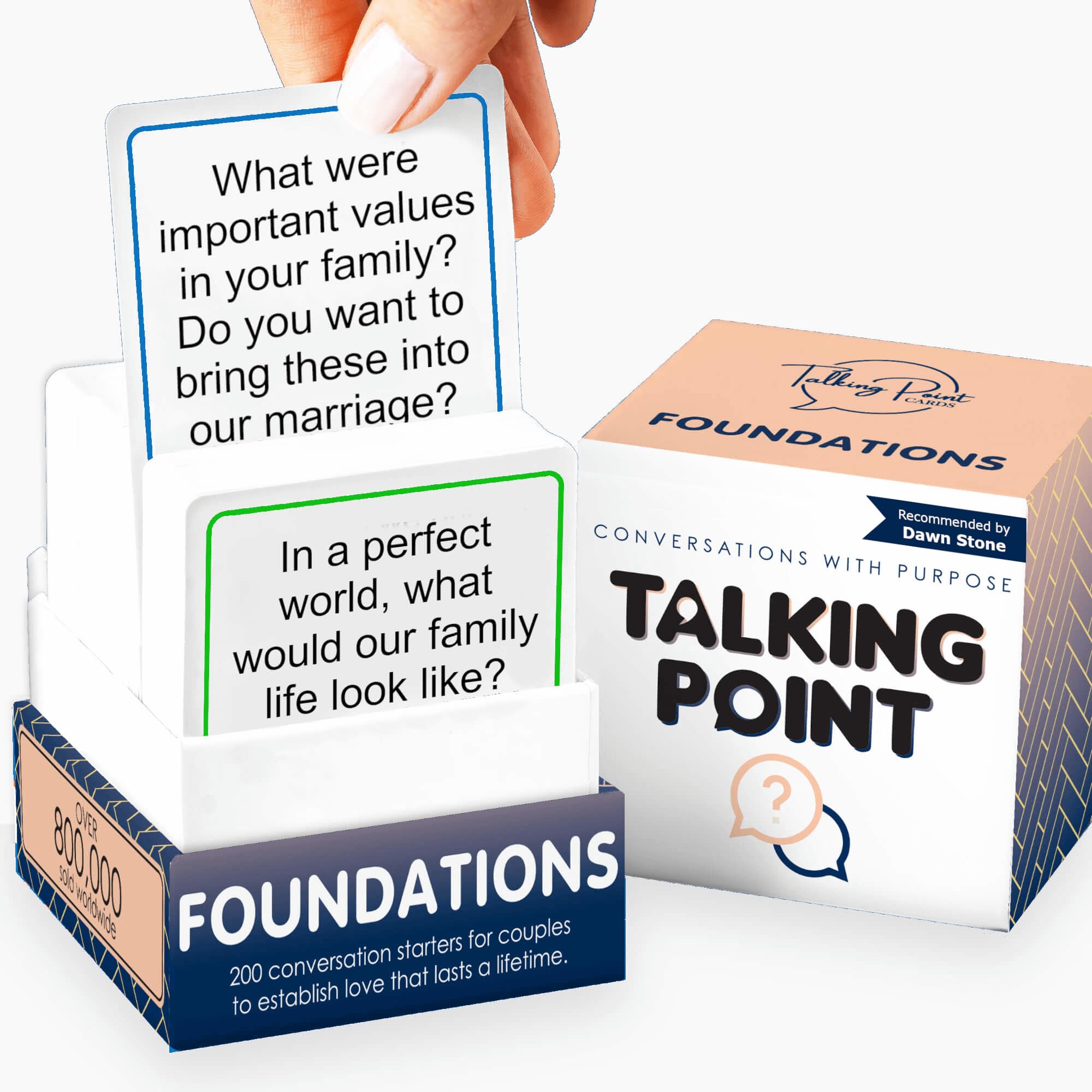 200 Foundational Conversation Starter Cards for Couples - Fun Relationship Card Game for Couples to Build Love and Marriage on a Solid Foundation - Perfect Wedding, or Engagement Gift for Couples