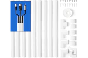 153in Wall Cable Hider, ZhiYo TV Wire Hider for Wall Cord Hider to Hide 3-4 Cords, Cable Management Kit, Cable Raceway White,