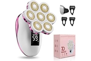 TAYAYO Electric Razors for Women, 7D Rechargeable Wet/Dry Rotary Shaver, Facial Hair Removal, Bikini Trimmer, Gentle Hair Removal for Legs, Water Resistant Grooming Kit - 2-in-1 Electric Razors, Lips