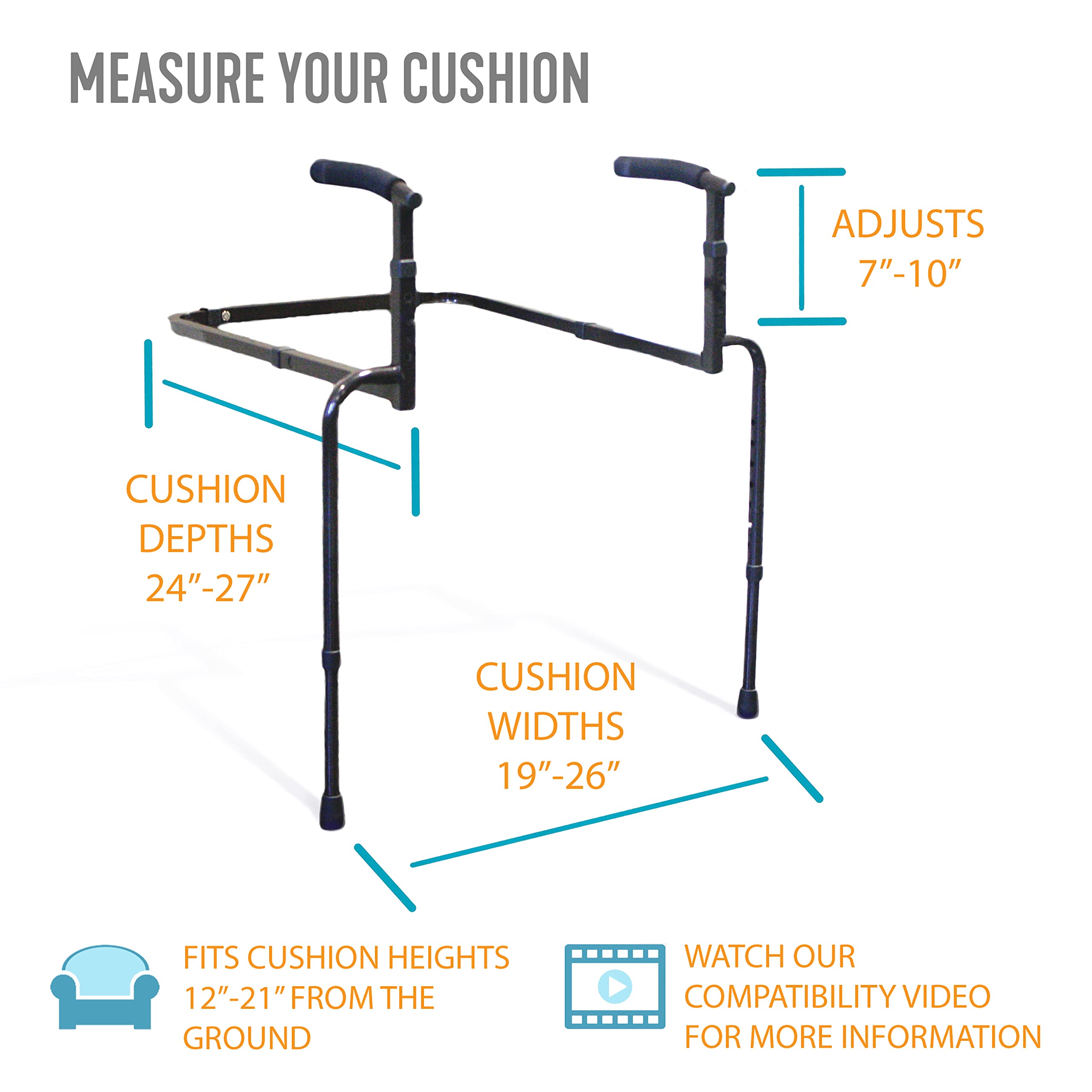 Able Life Universal Stand Assist, Chair Lift-Assist for Elderly, Grab Bar Standing Aid for Seniors, Daily Living Mobility Aid, Brown