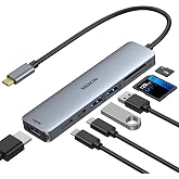MOKiN USB C Hub HDMI Adapter, 7 in 1 Dongle with SD/TF Card Reader, USB C Data Port, 100W PD, and 2 USB 3.0 - Compatible with MacBook Pro/Air, Dell XPS, Lenovo ThinkPad