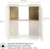VonHaus Chester Under Sink Cabinet Oak Effect 2 Shelves Anti-Tip view 6
