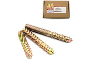 Matrelt 15 Pack 3/8-16" Hanger Bolts 3Sizes 2-3 Inch Double Headed Bolts Wood Dowel Screw Self-Tapping Screw Hanger Bolts for Wood Furniture Screws Wood Screws Double Screw Threaded Rods Bolt