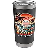 Malibu California Beach Vintage Malibu Stainless Steel Insulated Tumbler