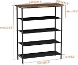 HOMIDEC 5-Tier Shoe Rack with Wooden Top Storage Organizer 15-20 Pairs view 3