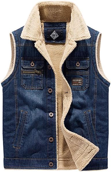sleeveless denim waistcoat