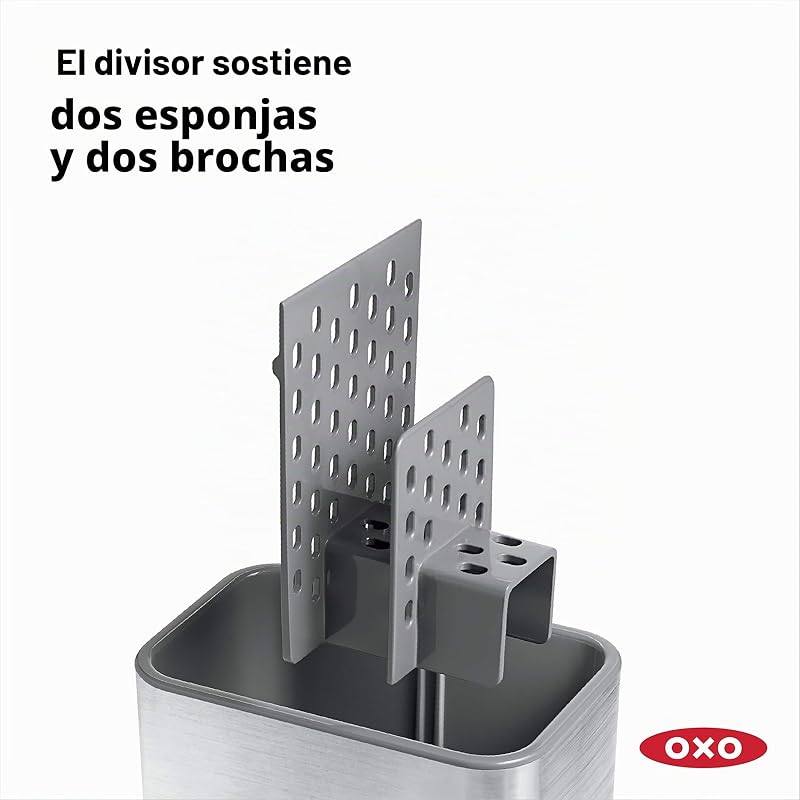 Good Grips Soporte para Utensilios para el Fregadero, Acero Inoxidable, Independiente, 21.33 x 12.06 x 15.87 cm