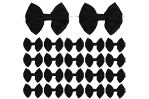 ADODOTOE 20 Pcs Twist Tie Bows for Treat Bags, Premade Bows Satin Ribbon Bows for Gift Wrapping Tying Up Packages Present Bags Bakery Candy Bags Ribbon Bow Gift Wrap Bows (Black)