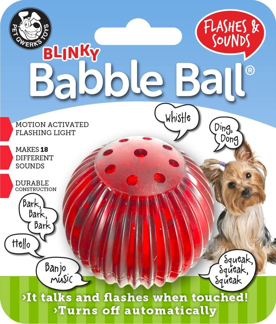 Pet Qwerks Blinky Babble Ball Interactive Dog Toys Flashing Motion