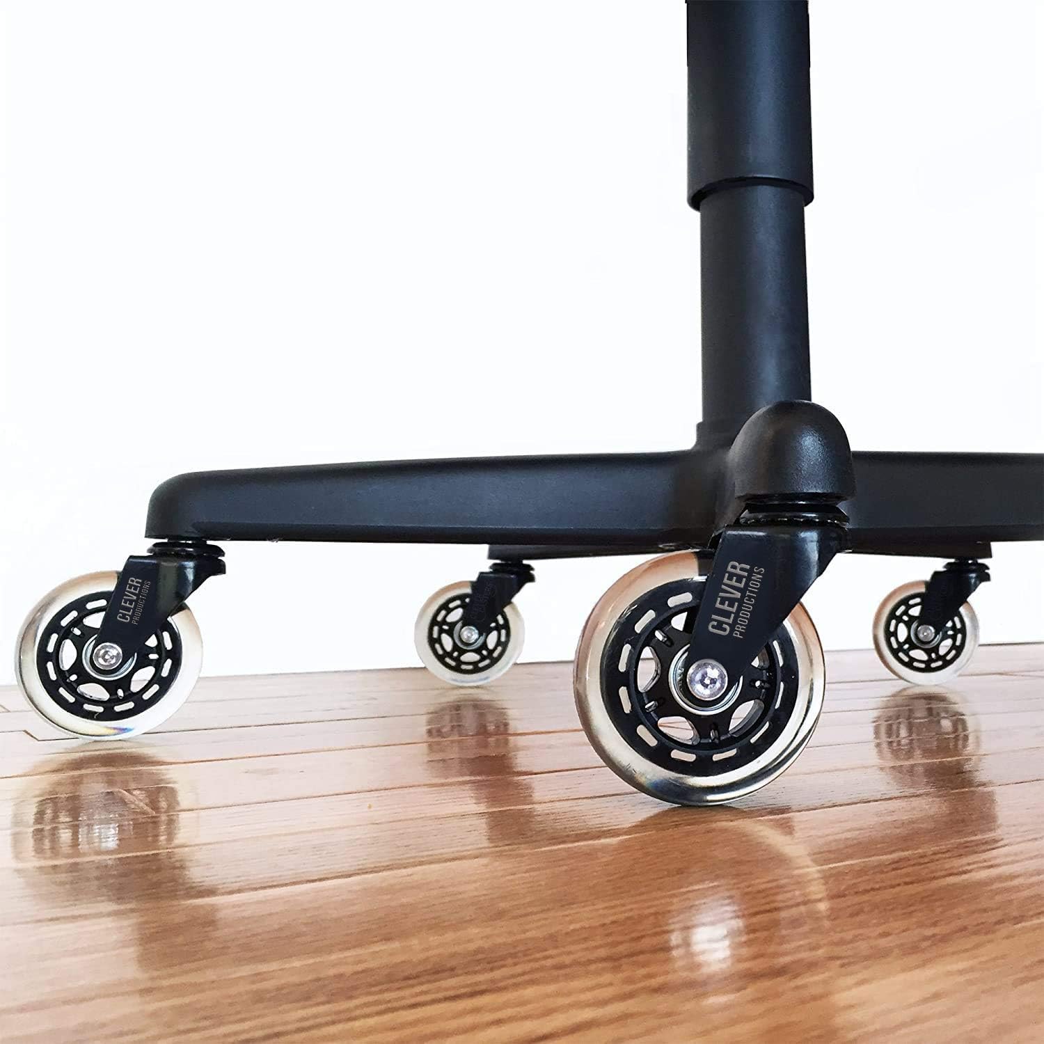 Caster Chair Wheels Office Replacement Set of 5 | 99% Universal Fit Rollerblade Style 3 Inch by Clever Casters | No Floor Mat Heavy Duty Protection for Hardwood Tile Vinyl Carpet: Furniture & Decor