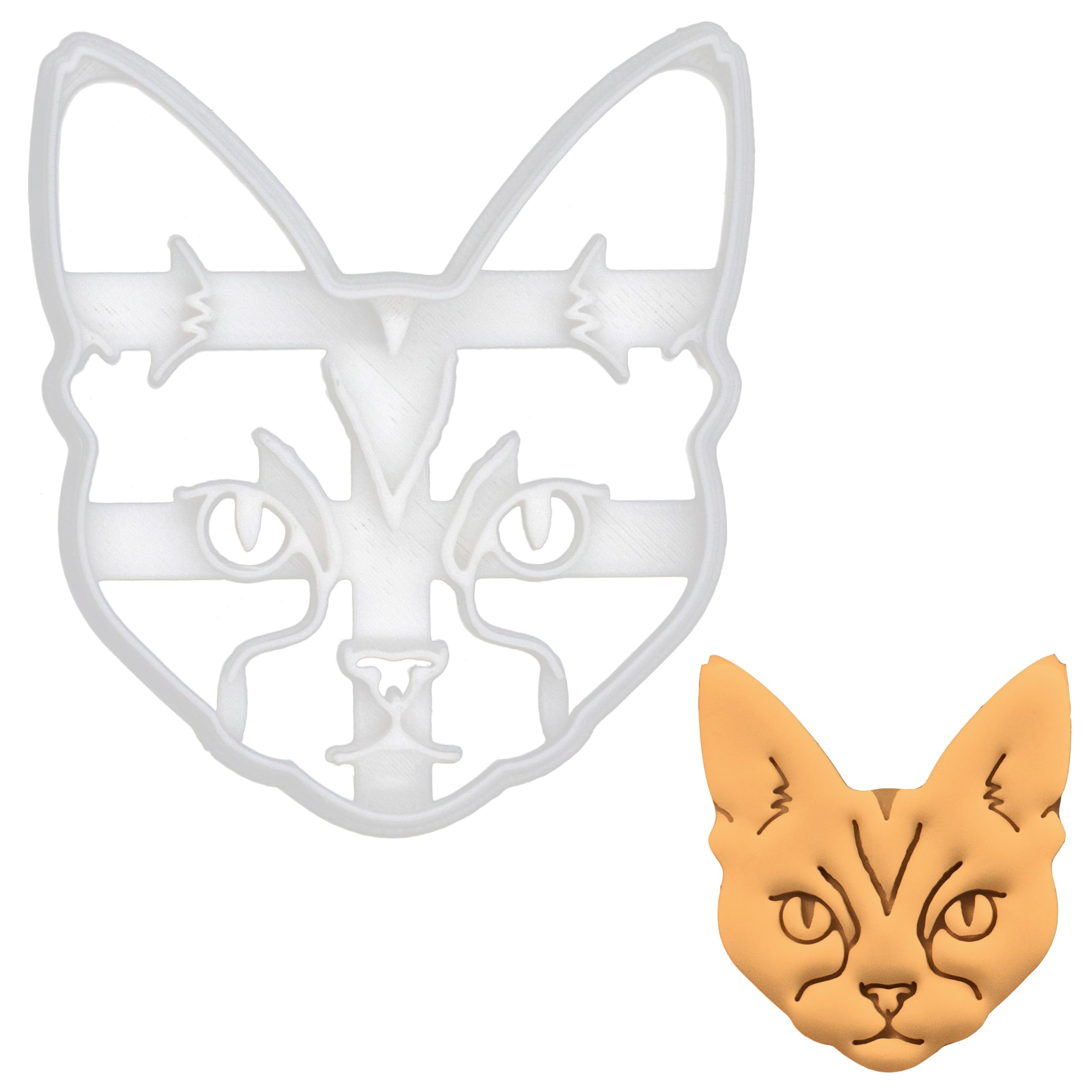 BAKERLOGY Devon Rex Cat Cookie Cutter - Detailed Biscuit Cutter Design for Baking and Crafts, Ideal on Fondant, Dough, Clay