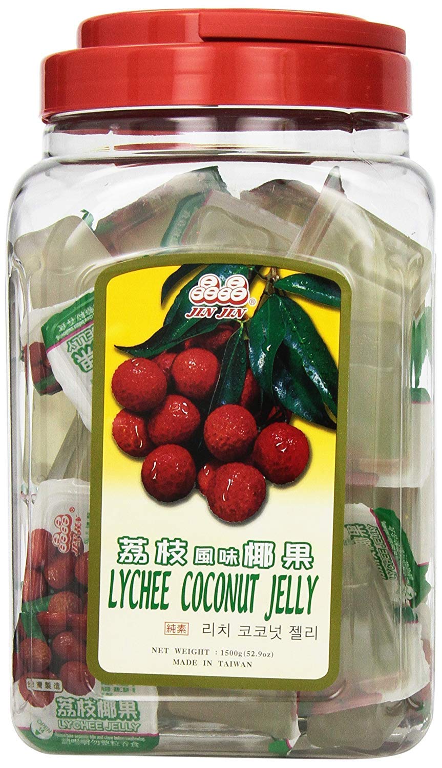 Jin Jin Lychee Coconut Candy Jelly Cups, 52.9 oz. - PACK OF 2