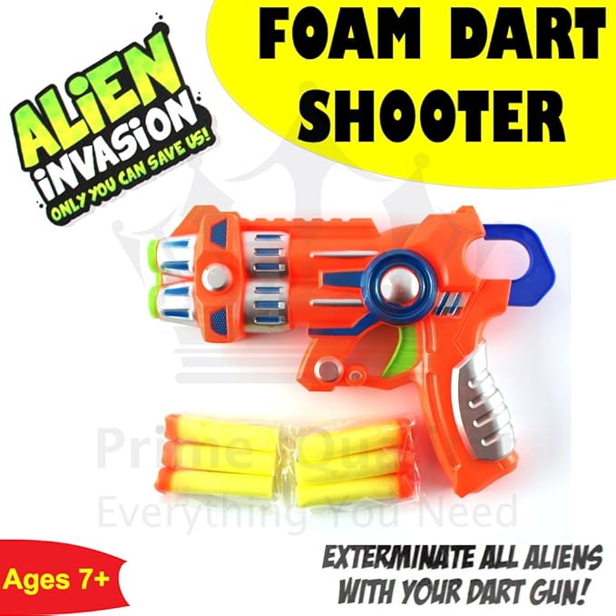 FOAM DART SHOOTER KIDS CHILDRENS TOY GUN NOVELTY WITH 6 FOAM BULLETS (Orange) Amazon.co.uk