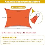 Mokani Sun Shade Sail 2x3m Rectangle Orange with Ropes UV 95% Waterproof view 2