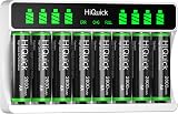HiQuick 8-slot AA AAA LCD Charger with 8x 2800mAh Ni-MH Batteries, Type C
