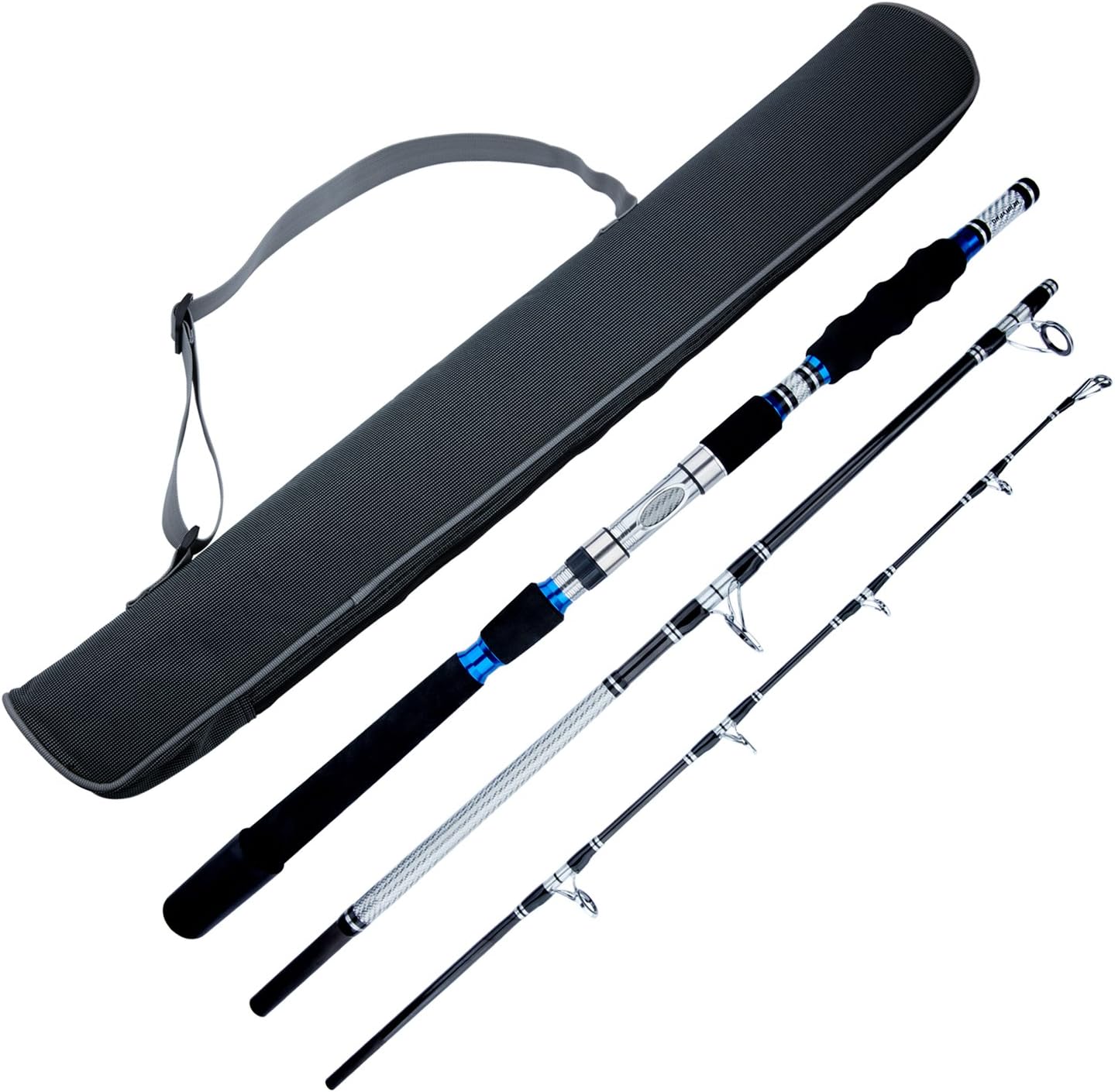 BERRYPRO 3-Piece Spinning Rod Heavy Spinning Fishing Rod Portable Fishing Rod Graphite Spin Rod
